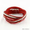bracelet simili-cuir multi-tours aimanté 0216537 rouge bordeaux
