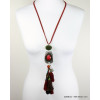 sautoir bouddha pompon 0116579 rouge sautoir bouddha pompon 0116579 rouge