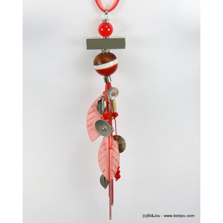 sautoir ethnique 0117037 rouge corail sautoir ethnique 0117037 rouge corail