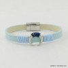 bracelet simili-cuir croissant de lune fermoir aimanté 0217056 bleu bracelet simili-cuir croissant de lune fermoir aimanté 0217056 bleu