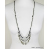 parure sautoir avec boucles d'oreilles plumes métallisées chaînes fines 0117224 noir parure sautoir avec boucles d'oreilles plumes métallisées chaînes fines 0117224 noir