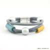 bracelet aimanté multi-brins silicone gomme caoutchouc 0218013 bleu bracelet aimanté multi-brins silicone gomme caoutchouc 0218013 bleu