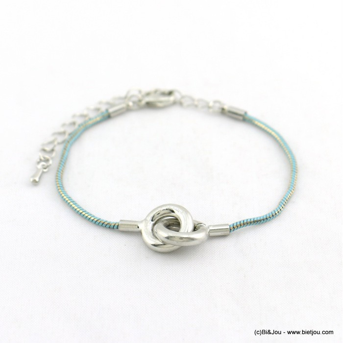 bracelet chaîne maille serpent bicolore 0218066 bleu bracelet chaîne maille serpent bicolore 0218066 bleu