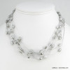 collier multi-rangs cristal à facette femme 0118524