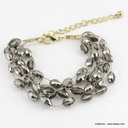 bracelet multi-rangs cristal à facette femme 0218504 canon de fusil bracelet multi-rangs cristal à facette femme 0218504 canon de fusil