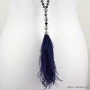 sautoir cristal plume naturelle 0118574 bleu sautoir cristal plume naturelle 0118574 bleu