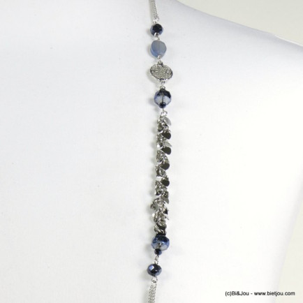 sautoir cristal coeur métal filigrane 0118573 bleu sautoir cristal coeur métal filigrane 0118573 bleu