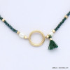 collier cristal court élastique femme pompon tassel tissu perle eau douce 0118633 vert kaki collier cristal court élastique femme pompon tassel tissu perle eau douce 0118633 vert kaki