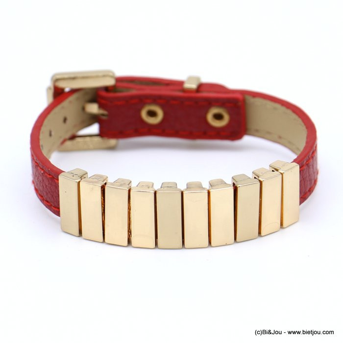 bracelet simili-cuir métal boucle de ceinture reglable 0218561