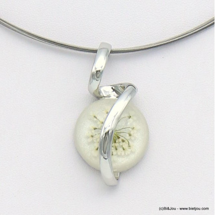 collier pendentif métal coloré câble multi-brins femme 0119050 blanc