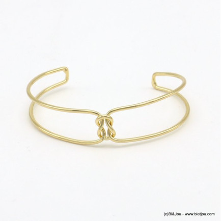 bracelet jonc ouvert double noeud métal femme 0219038