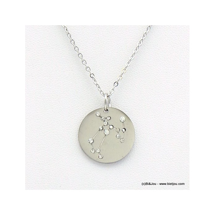 collier signe astrologique zodiaque constellation sagittaire 0119244 argenté
