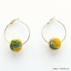 boucles d'oreilles créole bille tissu fleur 0319230 boucles d'oreilles créole bille tissu fleur 0319230