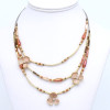 collier multi-rangs fleur métal strass cristal tubes billes métal 0119534 collier multi-rangs fleur métal strass cristal tubes billes métal 0119534