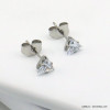 12 paires de puce d'oreilles triangle zirconium noir & transparent acier inoxydable 5mm 0319540 noir/blanc