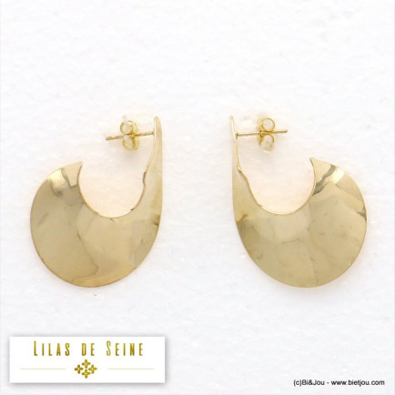 boucles d'oreilles contemporaine métal brillant 0319612 doré boucles d'oreilles contemporaine métal brillant 0319612 doré