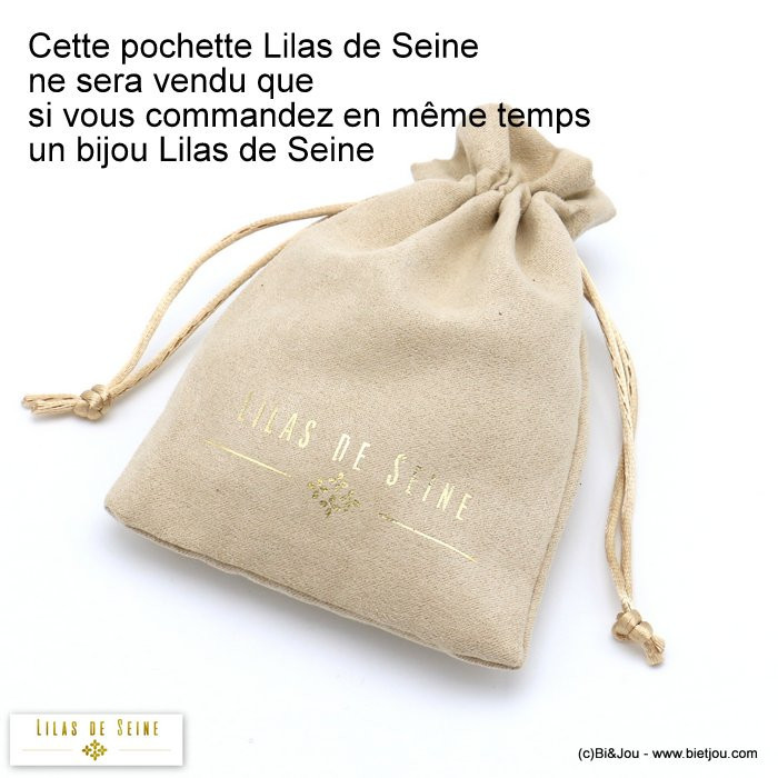 pochette velours pour collier, bracelet, boucles d'oreilles ou bague Lilas de Seine 0619582