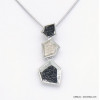 collier pendentif géométrique métal strass coloré 0120043 noir