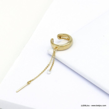 bague d'oreille pendante chaînette tige métal imitation perle acrylique 0320113