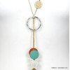 sautoir Y vintage anneaux disques métal résine colorée femme 0120079 multi sautoir Y vintage anneaux disques métal résine colorée femme 0120079 multi