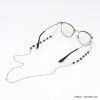 chaîne lunettes billes bois intercalaires pentagone métal femme 0620047 chaîne lunettes billes bois intercalaires pentagone métal femme 0620047