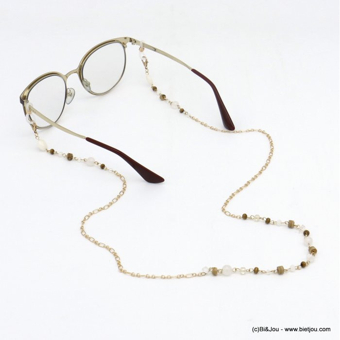 chaîne lunettes pierre cristal verre coco 0120113