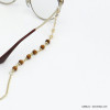 chaîne lunettes billes bois intercalaires pentagone métal femme 0620047 taupe