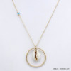collier plage pendentif coquillage cauri anneau métal femme 0120134 doré collier plage pendentif coquillage cauri anneau métal femme 0120134 doré