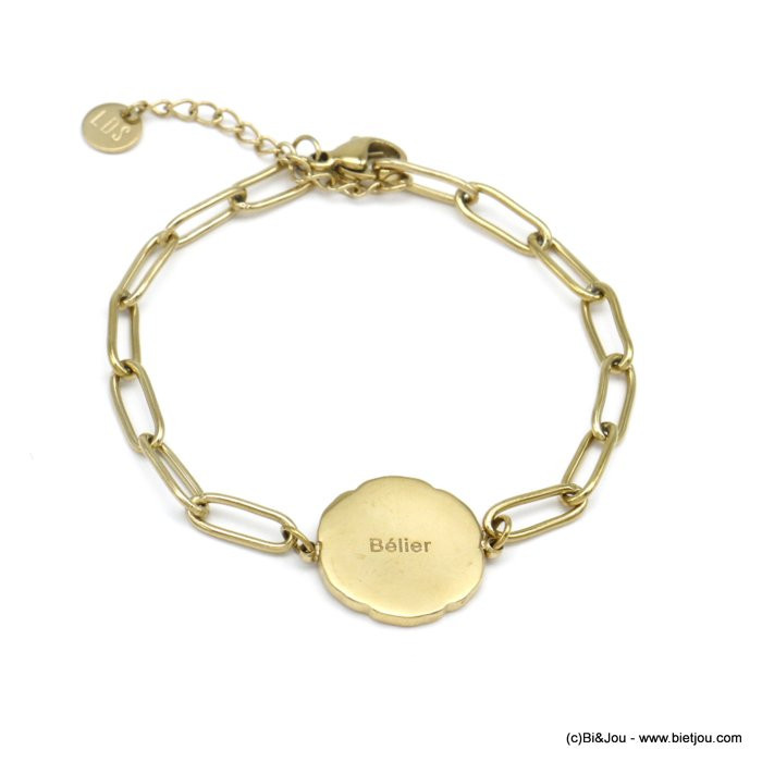 bracelet signe astro BELIER zodiacal constellation acier inoxydable 0220021