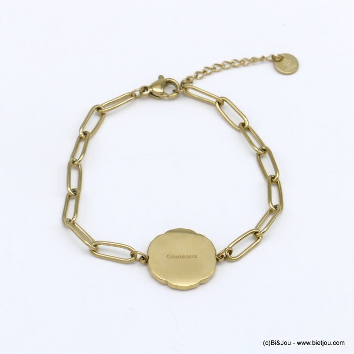 bracelet signe zodiaque GEMEAUX astro constellation acier inoxydable 0220023