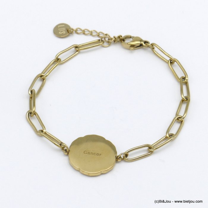 bracelet signe astro CANCER zodiaque constellation acier inoxydable 0220024