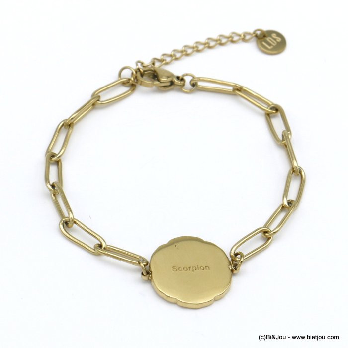 bracelet signe astrologique SCORPION zodiaque constellation acier inoxydable 0220028