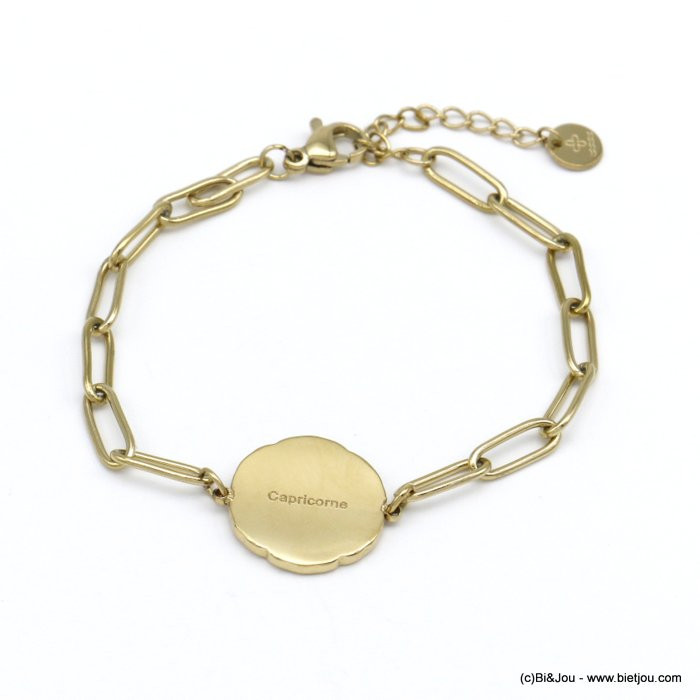 bracelet signe zodiaque CAPRICORNE astrologique constellation acier inoxydable 0220030