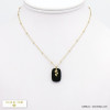 collier pendentif agate pierre serpent acier inoxydable femme 0120524