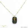 collier pendentif agate pierre croix acier inoxydable femme 0120523 vert collier pendentif agate pierre croix acier inoxydable femme 0120523 vert