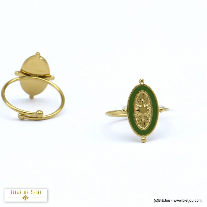 Bague Soleil Ajustable En Acier Inoxydable Doré - Bijou Femme Sans Pierre - Style Moderne Et Réglable
