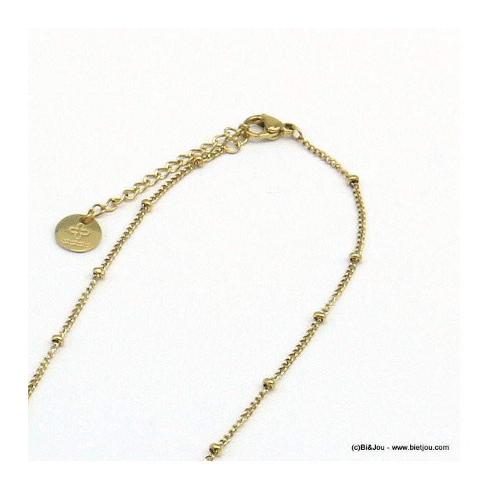 chaîne porte-charms maille forçat 38cm acier inoxydable femme 0120630 doré
