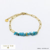 bracelet éclats pierre chaîne mailles rectangulaires acier inoxydable femme 0221013