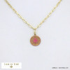 collier pendentif étoile émail coloré acier inoxydable femme 0121049 fushia