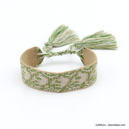 bracelet tissu réglable motif tapisserie 0221071
