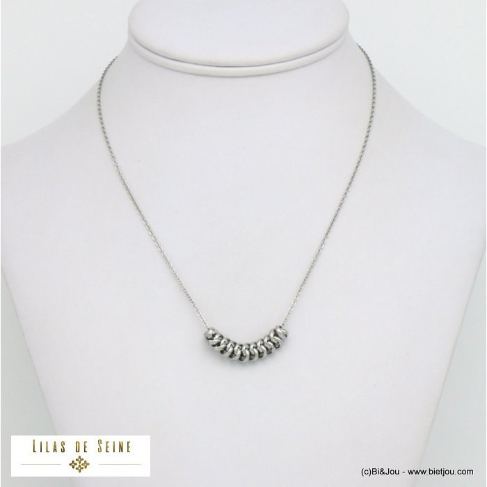 collier style contemporain acier inoxydable femme 0121055