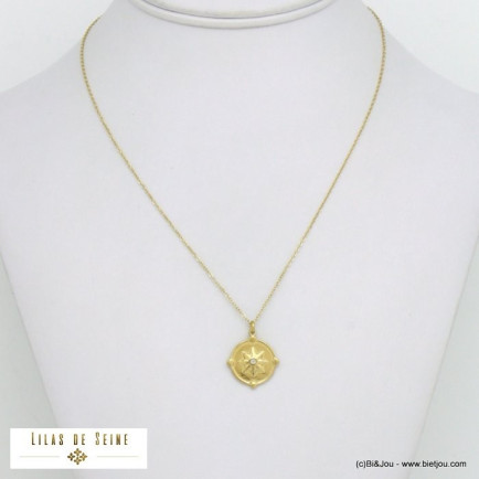 collier rococo pendentif étoile acier inoxydable femme 0121510