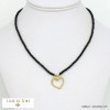 collier pendentif coeur acier inoxydable chaîne cristal femme 0121547