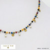 collier cristal imitation perle sequins acier inoxydable femme 0121521 multi