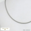 collier contemporain chaine maille palmier 3mm acier inoxydable femme 0121525 argenté