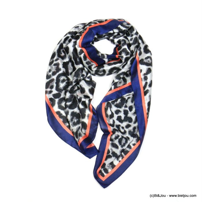 foulard imprimé léopard touché soie polyester femme 0721515