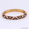 Bracelet jonc ouvrable motifs triangles émail métal femme 0221582 violet