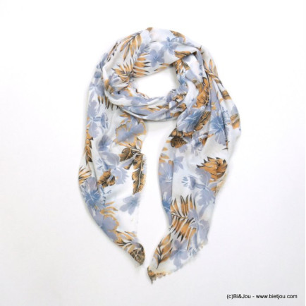 foulard imprimé floral fleur feuille polyester femme 0721503