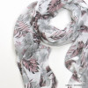 foulard imprimé floral fleur feuille polyester femme 0721503 noir