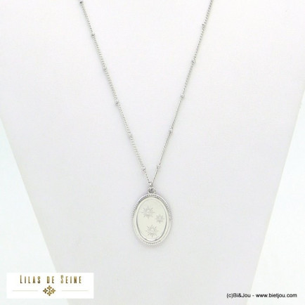 collier pendentif étoile acier inoxydable femme 0121551